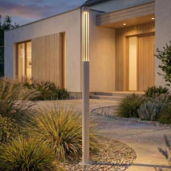 Lindby LED ösvény világítás Fjorya, magasság 90 cm, kőszürke, IP65 kép
