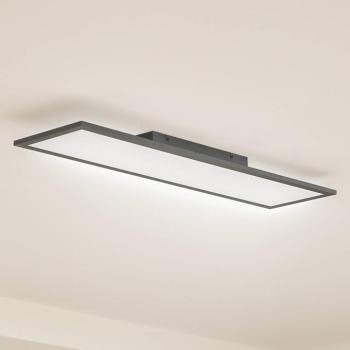 Lindby Enhife LED panel, fekete, 80 x 20 cm, fém, 4 000 K kép