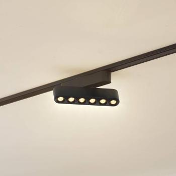 Lindby LED szalag 48V Lumaro,fekete,6pontos,forgatható,dimmelhető kép