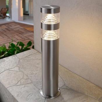 Lindby LED talapzati lámpa Lanea, 40 cm, szürke, rozsdamentes acél, IP44 kép