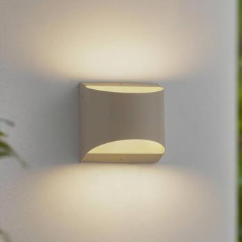 Lindby Lenore LED kültéri fali lámpa, bézs, fém, 13,5 cm kép