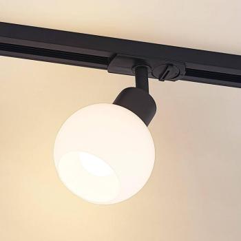 Lindby Linaro sínes reflektor, E14, fekete, Ø 10 cm, 1 fázisú kép