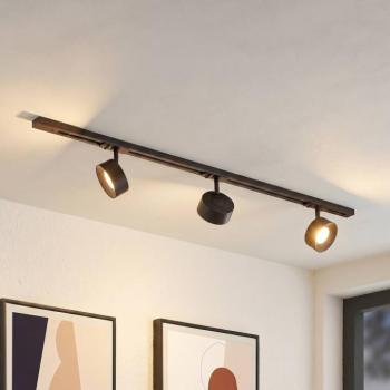 Lindby Linaro sínrendszer, átmérő 9,5 cm, 3 izzós, LED, fekete kép