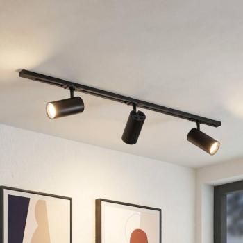 Lindby Linaro sínrendszer, Ø7 cm, 3 izzós, LED, fekete, CCT kép