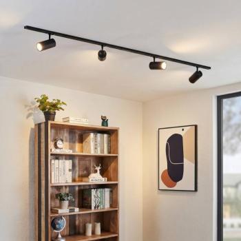 Lindby Linaro sínrendszer, Ø7 cm, 4 izzós, LED, fekete, CCT kép