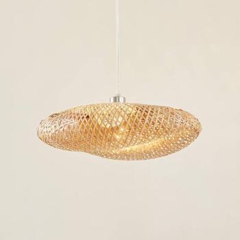 Lindby lógó világítás Eleane, bambusz, natúr, Ø 50 cm kép