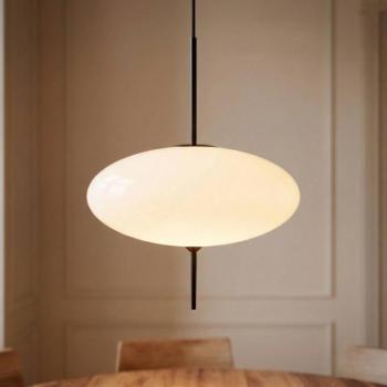 Lindby lógó világítás Hikari, Ø 30 cm, fehér, üveg, E14
