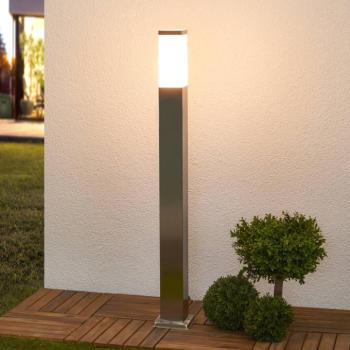 Lindby Lorian pillér világítás, 100 cm, rozsdamentes acél, IP44, E27 kép