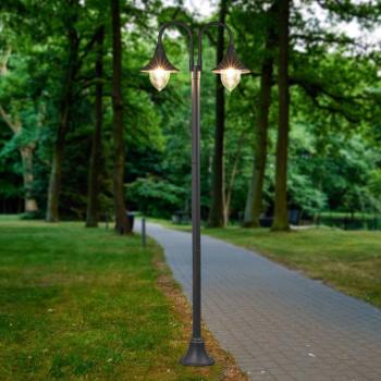 Lindby Madea kültéri lámpa, szürke, 2-lámpás, 212 cm, E27, IP44 kép