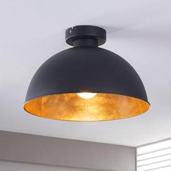 Lindby mennyezeti lámpa Lya, Ø 31 cm, fekete-arany, fém, E27 kép