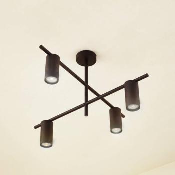 Lindby mennyezeti lámpa Marilou, homokfekete, 4 lámpás, Ø 70cm kép