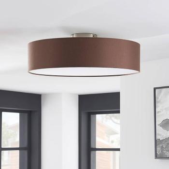 Lindby mennyezeti világítás Sebatin, Ø 50 cm, világosbarna, szövet, E27 kép