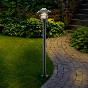 Lindby ösvényvilágítás Belmiro, vas, 100 cm magas, E27, fekete kép