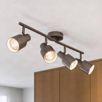 Lindby Ovelia mennyezeti spotlámpa, barna, 80 cm, 4 izzós, E27 kép