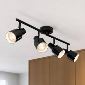 Lindby Ovelia mennyezeti spotlámpa, fekete, 80 cm, 4 izzós, E27 kép