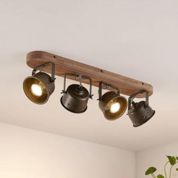Lindby Rubinjo mennyezeti spotlámpa, 62 cm, 4 lámpás, fa, GU10 kép