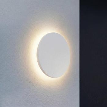 Lindby Selinel LED kültéri falilámpa, fehér, Ø 23 cm, házszám kép