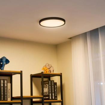 Lindby Smart LED mennyezeti lámpa Pravin, Ø 30 cm, CCT, fekete kép