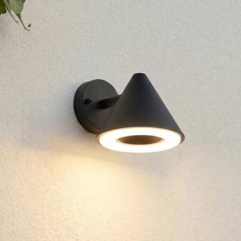 Lindby Soran LED kültéri fali világítás, fekete, fém, IP44 kép