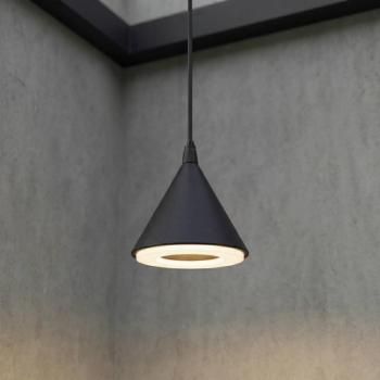 Lindby Soran LED kültéri függesztett lámpa, átmérő 15 cm, fekete, IP44 kép