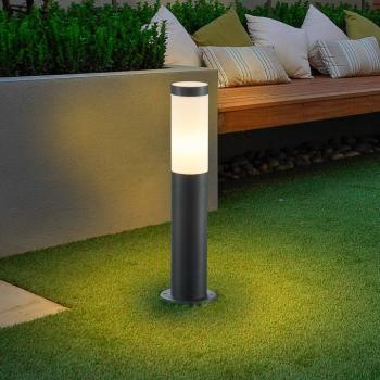 Lindby Statius talapzati lámpa, 45 cm, antracit/opál, rozsdamentes acél kép