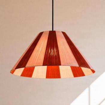 Lindby Suly lógó világítás, piros/rózsaszín, pamut, Ø 45 cm
