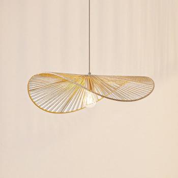Lindby Valdorin lógó világítás, bézs, papír, hossza 75 cm kép