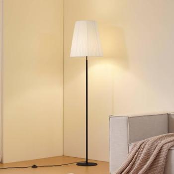 Lindby Virelle álló világítás, fekete/fehér, textil, magasság 170 cm kép