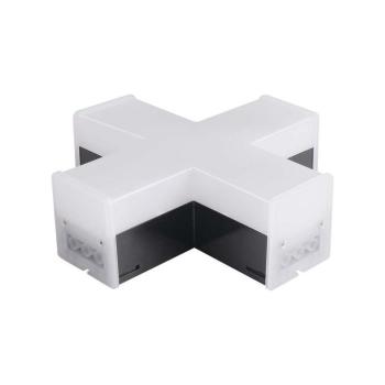 Lineáris LED lámpatest tartozék - X alakú csatlakozó, 12w, 6500K, hideg fehér, 1200lm, 120°, fekete, CRI>80, V-TAC, 10141 kép