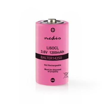 Lítium akkumulátor tionil-klorid ER14250 | 3.6 V DC | Lítium Tionil-Klorid | 1200 mAh | 1 – Buborékfólia | ER14250 | Rózsaszín kép