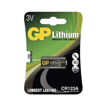 GP Ultra Plus CR123A lítium-akkumulátor, 1 db, 3V, B1501 kép