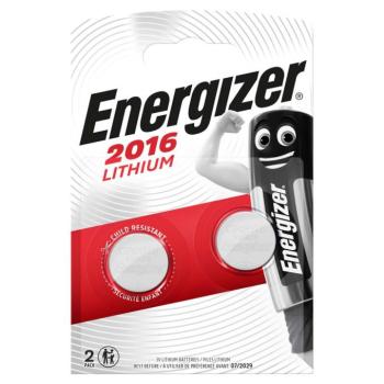Lítium gombelem CR2016 | 3 V DC | 100 mAh | 2 – Buborékfólia | Ezüst kép