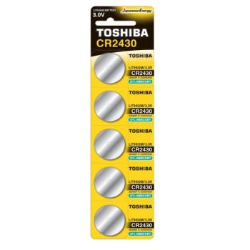 Lítium gombelem, CR2430, 3V, 5 db-os csomag, TOSHIBA, 00167261 kép