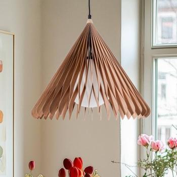 Lógó világítás Nature Sun üveg XL, hegyes kúp, Ø 48 cm, fa kép