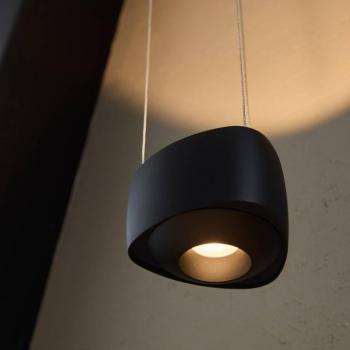 LOOM DESIGN Air LED lógó lámpa, fekete, 13 cm, alumínium kép