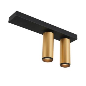 LOOM DESIGN LED mennyezeti spotlámpa X-Beam, 2 izzós, fekete/arany kép