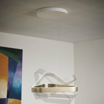 LOOM DESIGN Trigon LED lógó lámpa, krém színű, 60 cm, alumínium kép