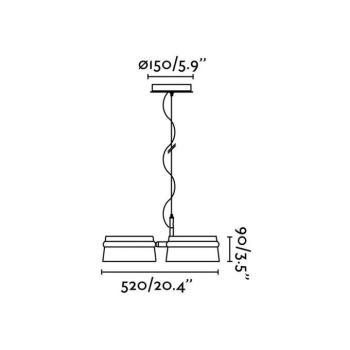 Loop LED-es függőlámpa, cseresznye/fekete, fa, hossza 52 cm kép