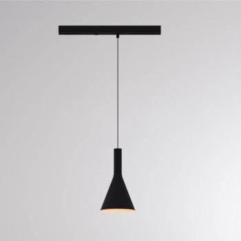 LORA I LED-sínre szerelhető függőlámpa, fekete, Ø 15 cm, 40° CCT, háromfázisú kép