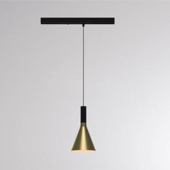 LORA I LED-sínre szerelhető függőlámpa, sárgaréz, Ø 15 cm, 40° CCT, háromfázisú kép