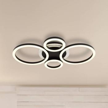 Loretta LED mennyezeti világítás, fekete, fém, 53 cm, CCT kép