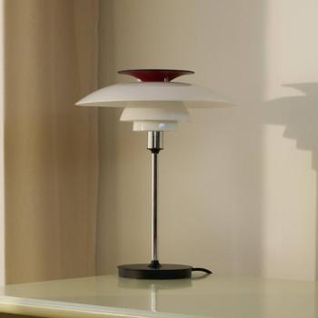 Louis Poulsen asztali világítás PH80, fehér/piros/króm, magasság 40 cm kép