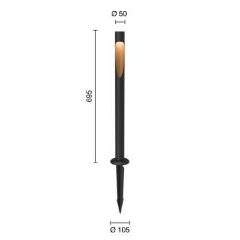 Louis Poulsen Flindt 827 70 cm fekete földi osvény lámpa 24 V kép