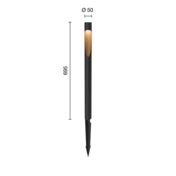 Louis Poulsen Flindt 840 fekete 70 cm-es karos osvény lámpa kép