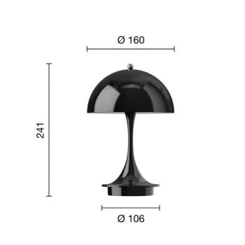 Louis Poulsen Panthella PORTABLE 160 V3, átlátszatlan fekete kép