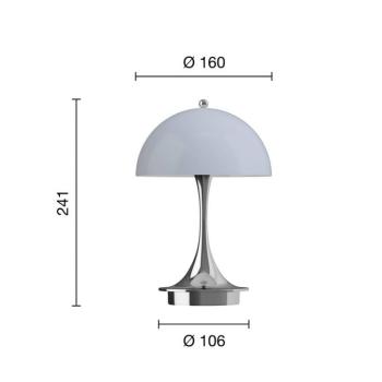Louis Poulsen Panthella PORTABLE 160 V3, opál króm/kékesszürke kép