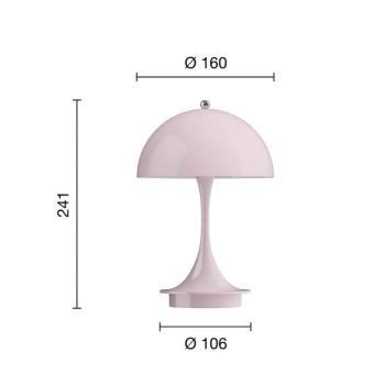 Louis Poulsen Panthella PORTABLE 160 V3, opálos világos rózsaszín kép