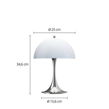 Louis Poulsen Panthella PORTABLE 250 újratölthető világítás, króm/kék