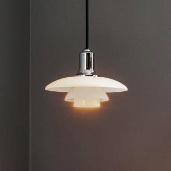 Louis Poulsen PH 2/1 függő világítás, Ø 20 cm, króm, üveg kép