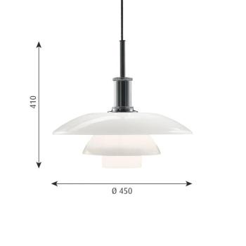Louis Poulsen PH 4 1/2-4 lógó világítás, Ø 45 cm, króm/fehér kép